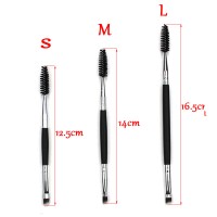 double head eyeshadow brush / angled eyebrow brush / eyelash makeup tool